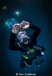 Teresa in a 25' deep pool by Don Costanza 